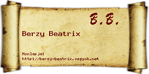 Berzy Beatrix névjegykártya